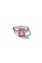 Women's Pink Stone Zircon Hürrem Adjustable Silver Color Steel Ring - 3