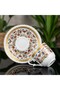 6-Person Tile Patterned Gold Gilded Turkish Coffee Cup Set |   Classic Porcelain Coffee Cup