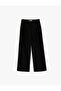 Standard Waist Pocketed Straight Wide Leg Fabric Trousers - 3