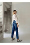 High Waist Laser Ripped Mom Jeans - 4