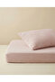 100% Cotton Muslin Elastic Fitted Sheet and Pillowcase Set - Powder Pink - 3