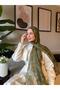 Ck Monogram Organza Brand Tulle Shawl -Green - 4