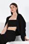 Black Long Sleeve Buttoned Viscose Women's Knitwear Cardigan - 5