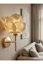 Cream Eva Gül Design Wired Wall Lighting Sconce - Alt Parlak Gold - 4