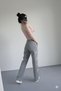Women's Gray Palazzo Jeans with Side Ribbon Detail - 4