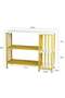 Premium Gold Console Table with White Smooth Top, Durable Metal Frame, Three-Level Storage Design, P - 3