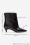 Amara Black Skin Genuine Leather Women's Short Heeled Boots - 3