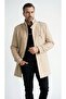 Men's Hakim Collar Cashmere Coat – Quilted Lined Tok Fabric Winter Coat - 3