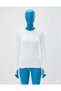 White Crew Neck Slim Fit Cotton Finger-Looped Blouse Oversized Hijab Body Hzlrbndüz50Tbody - 8