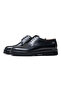 Men's Black Genuine Leather Thick Sole Classic Oxford Shoes - 2