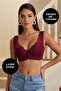 Women's Push up Front Fastened Padded Bonny Floral Patterned Stitch-Free Lace Bralet Bra Bra - 3