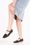 Genuine Leather Daily Polite Ballerina Shoes Erp.26562 Black