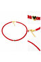 Minimal Bead Necklace with Red Heart Detail - 2