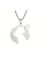 Stainless Steel 60 cm Silver Necklace with Horse Figure |   Stylish and Powerful Symbol Men's & Women's Necklace