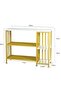 Stylish Gold Frame Console Table with White Tabletop, 3-Tier Open Shelves, Strong Metal Construction - 3