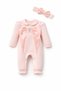 Baby Girl's Special Day Rompers Set with Heart-Shaped Cotton Hair Clips, 2-Piece Rompers Set - 5