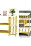 Stylish Gold Frame Console Table with White Tabletop, 3-Tier Open Shelves, Strong Metal Construction - 4