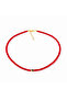 Minimal Bead Necklace with Red Heart Detail