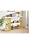 Stylish Gold Frame Console Table with White Tabletop, 3-Tier Open Shelves, Strong Metal Construction - 5