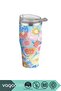 590ml Patterned Straw/No Straw Dual Use Tumbler Coffee Glass/Mug Stainless Steel Thermos - 3