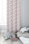 Colorful Hearts Patterned Background Curtain for Children's and Baby's Room Suede Digital Printed Extralarge Fabric Drawstring Single Wing