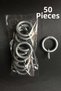 50 Pcs Gray Rustic Curtain Rings and Clips, Rustic Rings and Hooks - 2