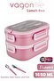 1650 ml Two Layers Three Compartments Stainless Steel Lunch Box New Generation Lunch Box - with Spoon and Fork -6715
