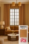 Natural Texture Linen Look Background Curtain – Extra-Firm Gathered, Rich Color Cartel Model, Simple and Stylish