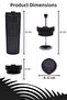 450ml Black Stainless Steel Thermos with French Press Function - 7