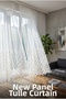 Bamboo Floor, Tulle Curtain with Skirt Tassels, Bamboo Natural Texture, 1 to 2.5 Regular Pleats, Ecru - 7