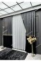 Panel Background Curtain, Elegans Series Azra Pattern Black Gold Gray