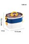 1200 Ml Portable Lunch Box with Stainless Steel - Two Layers, Easy Lock - 2