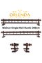 Walnut Wooden Rustic Curtain Hanger - Single Rail Rustic Pipe 200 Cm - 2