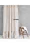 100% Cotton Ruffled Vintage Plain Plain Linen Woven Buldan Curtain - Pleat Free Sunshade - 3