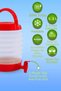 Folding Water Can with Faucet Outdoor Accordion Camping Fountain Picnic Carboy Drink Bottle Bucket Red. - 4
