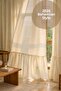 Linen Natural Curtain Vintage Skirt Frilly Cotton Background Curtain