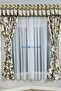 Kitchen Curtain Dense Pleated 1/3 Rose Patterned Indigo Colored Cornice Short Background Curtain Modern
