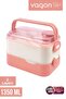 1350 ml Two Layers Three Compartments Stainless Steel Lunch Box New Generation Expedition Bowl - with Sauce Bowl Model -
