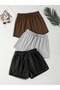 Women's 3-Piece Combed Cotton Shorts with Pockets - 2