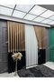 Panel Backdrop Curtain, Azra, Luxury, Coffee Gold Black, Blackout, Backdrop Curtain, Tulle Curtain, Regular Pleat, Single Wing - 4