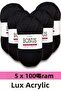 5 x 100 g Classic Luxury Acrylic Yarn 800