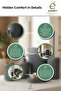 Modern Striped 5-Piece Bathroom Set Trash Can, Soap Dish, Liquid Soap Dispenser, Brush Holder and Toilet Brush - 2