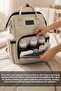 Mother Baby Care Backpack - Backpack with Stroller Strap Attachment and Bottle Compartment Beige - 2