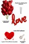 Red Heart Balloon Set Love Written Foil Balloon Helium Compatible Valentine's Day - 2