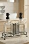 2-piece metal stand glass liquid soap and lotion bottle soap dispenser 500 ml black - d/1 c1-1-289 - 2