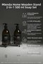 Set of 2 Amber Glass Soap Dispensers 500 ml with Black Metal Stand, Not Affected by Water, with Labels - 5