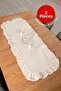 Linen |   2 Pieces of Ruffled Runner 40 X 110 cm - Ztrunner2 - 6