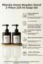 Set of 2 Amber Glass Soap Dispensers with Wooden Stands, 220 ml Hand Soap & Dish Wash with Labels |   220 Bb Oval - 5