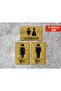 Wc Bay Sinks Diversion Writing Metal Sheet Gold Color Set of 3