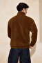 Brown Oversize/Wide Cut Embroidered Fleece Sweatshirt Tmnaw26Sw00030 - 4